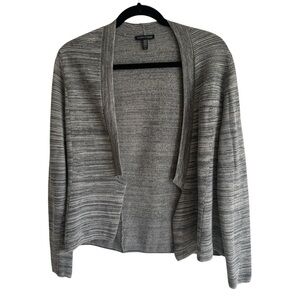 Eileen Fisher Tencel Cotton Notch Collar Cardigan, Gray, Size S
